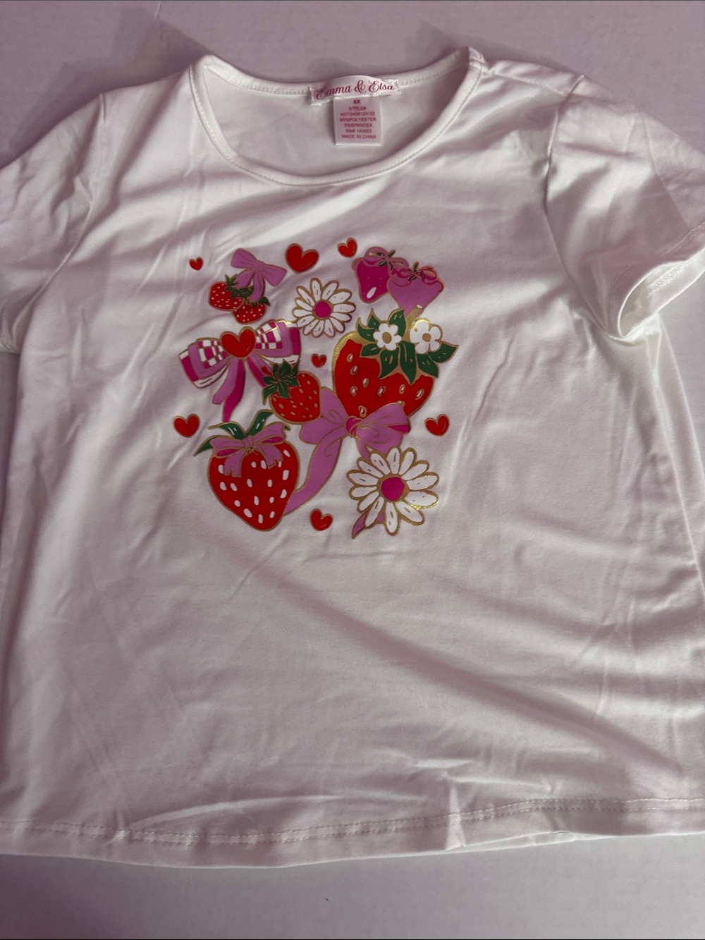 White Strawberry Graphic Short-Sleeve Tee - (Brand: )